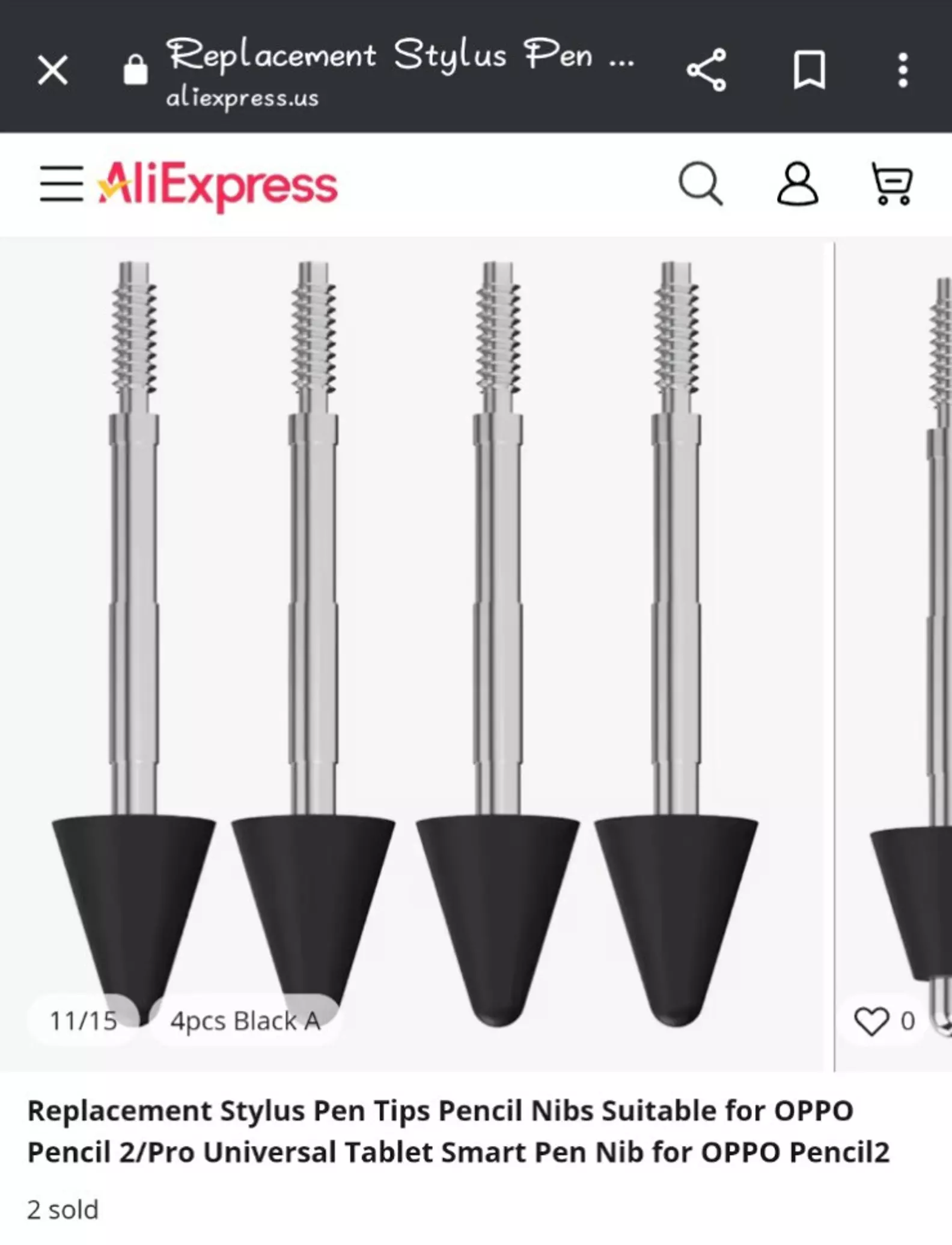 Replacement nibs for stylo 2